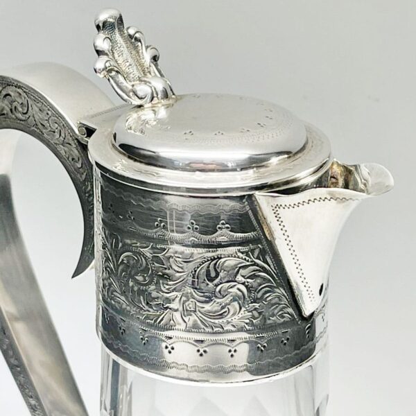 Hallmarked-silver-mounted-claret-jug-birm-1903-4 Hallmarked Silver Mounted Claret Jug Birm 1903