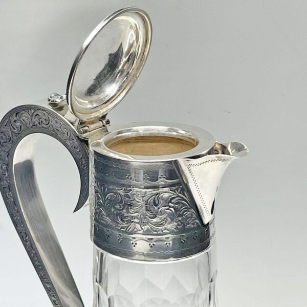 Hallmarked-silver-mounted-claret-jug-birm-1903-5 Hallmarked Silver Mounted Claret Jug Birm 1903
