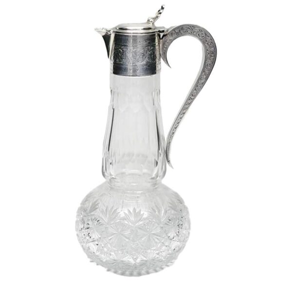 Hallmarked-silver-mounted-claret-jug-birm-1903 Hallmarked Silver Mounted Claret Jug Birm 1903