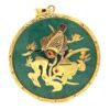 14K  Gold and Spinach Jade Fish Pendant