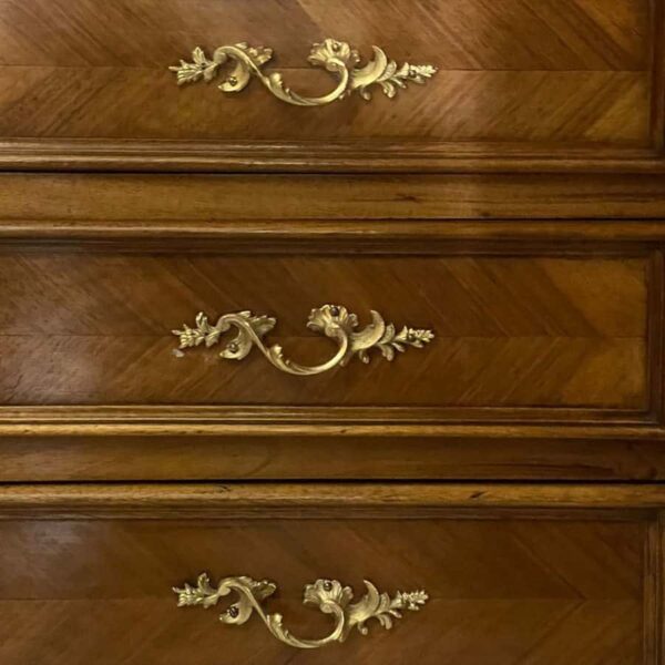 Antique French C1880 French Louis XV Walnut Vanity Chest