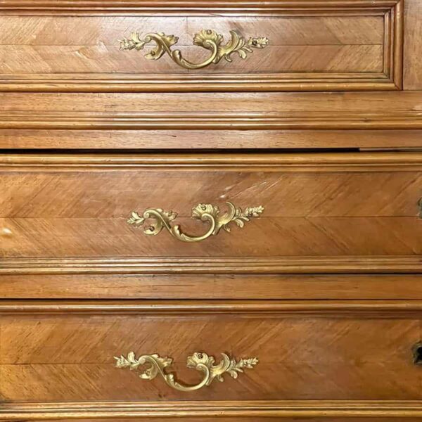 Antique French C1880 French Louis XV Walnut Vanity Chest