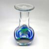 Bohemian Blue Green Art Glass Vase