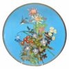 Japanese Floral Cloisonne Decorative Bird Scene Charger