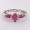 9ct Gold Marquise Ruby And Diamond Ring