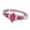 9ct Gold Marquise Ruby And Diamond Ring