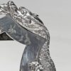 Chinese Silver Battling Dragons Picture Frame 1890