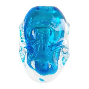 Murano Italy Dimpled Blue Glass Vase