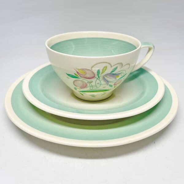 Susie-Cooper-Green-Dresden-Spray-Tea-Trio-1 Susie Cooper Green Dresden Spray Tea Trio