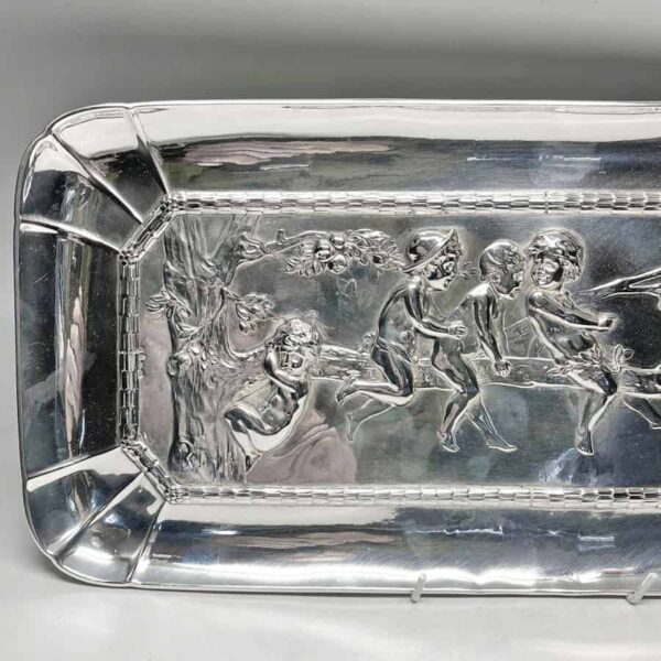 WMF Franz Von Stuck Jugendstil Silver Plated Cherub Wall Plaque