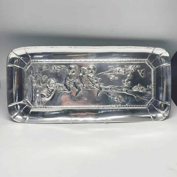 WMF Franz Von Stuck Jugendstil Silver Plated Cherub Wall Plaque