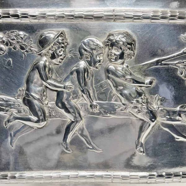 WMF Franz Von Stuck Jugendstil Silver Plated Cherub Wall Plaque