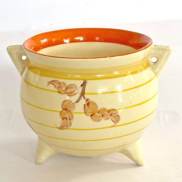 Clarice-cliff-bizarre-cauldron-orange-yellow-flowers-1 Clarice Cliff Bizarre Cauldron Orange Yellow Flowers