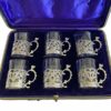 Hallmarked Silver Shot Glass Set Chester 1909