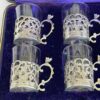 Hallmarked Silver Shot Glass Set Chester 1909