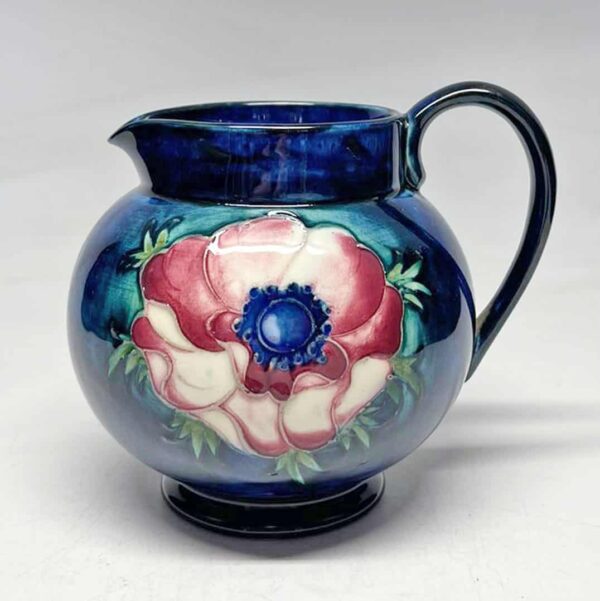 Moorcroft Anemone Jug On Blue ground C1949
