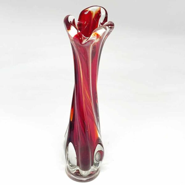 Murano Red Glass Bud Vase