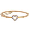 9ct Rose Gold Bangle Sapphire and Seed Pearl Bangle