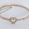 9ct Rose Gold Bangle Sapphire and Seed Pearl Bangle