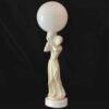 Art Nouveau Marble and Alabaster Maiden Lamp C1910