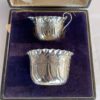 Hallmarked  Silver Boxed Cream Sugar Set  Sheffield 1894