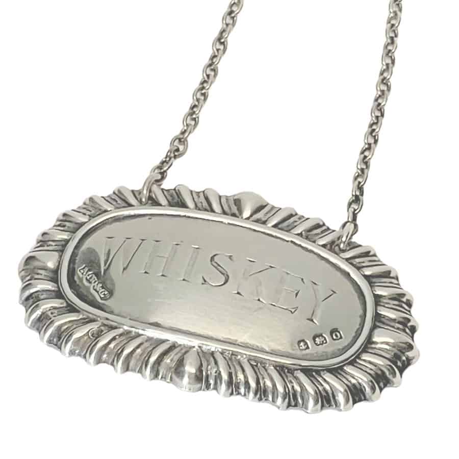 Hallmarked Silver Liquor Whisky Decanter Label Clyde on 4th Antiques