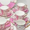 Royal Standard Pink Floral Banded 21 Piece Tea Set