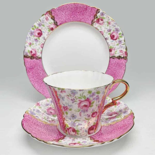 Royal Standard Pink Floral Banded 21 Piece Tea Set