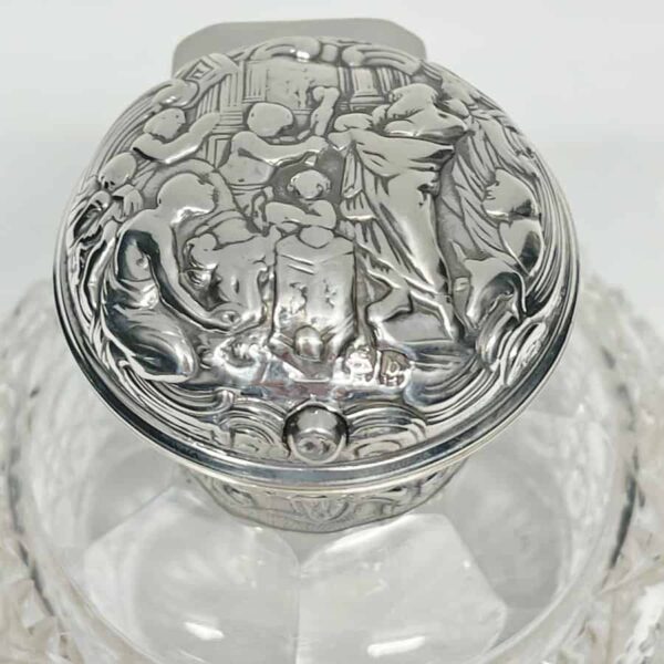 Silver  Cut Glass Perfume Bottle London 1917 William Comyns