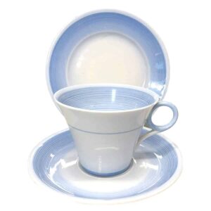Art Deco Shelley Blue Swirls Pattern Tea Trio