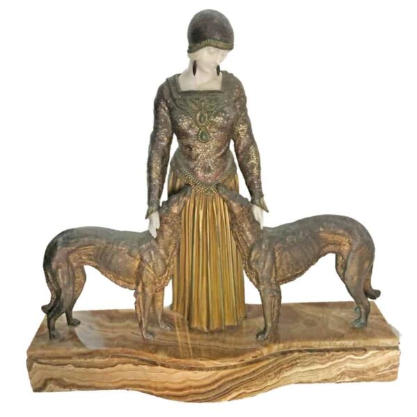 Demetre H Chiparus Friends Forever a Patinated and Cold Painted Bronze circa 1928