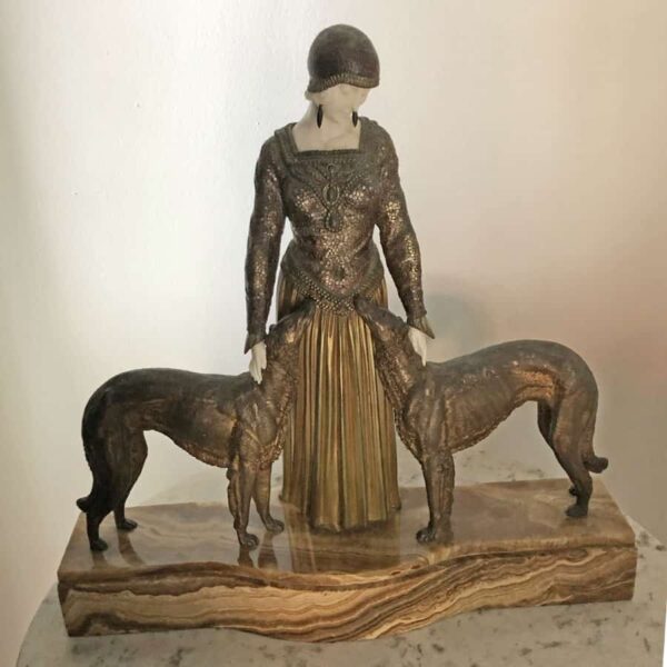 Demetre H Chiparus Friends Forever a Patinated and Cold Painted Bronze circa 1928