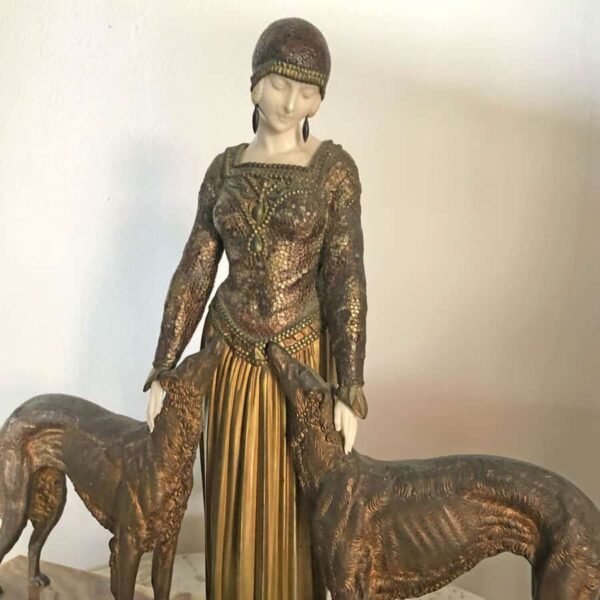 Demetre H Chiparus Friends Forever a Patinated and Cold Painted Bronze circa 1928