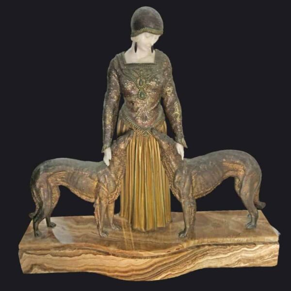 Demetre H Chiparus Friends Forever a Patinated and Cold Painted Bronze circa 1928