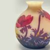 Müller Frères Wheel Carved Cameo Glass Poppy Vase C1920