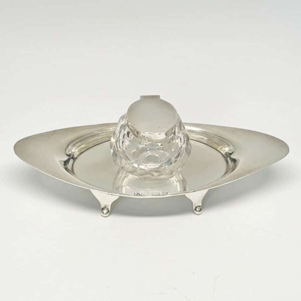 Hallmarked Silver Inkwell Birmingham 1901