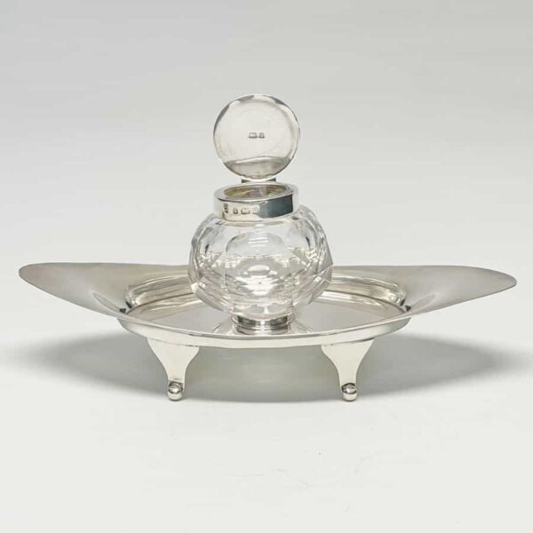 Hallmarked Silver Inkwell Birmingham 1901