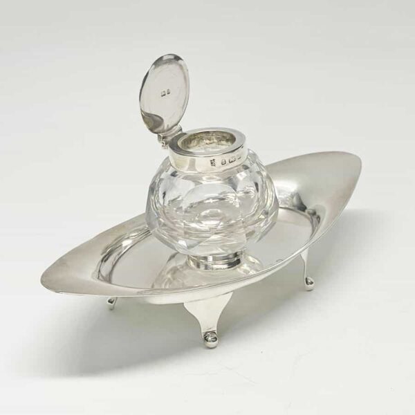 Hallmarked Silver Inkwell Birmingham 1901