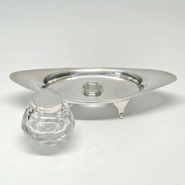Hallmarked Silver Inkwell Birmingham 1901