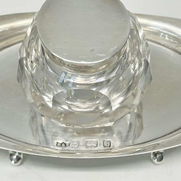 Hallmarked Silver Inkwell Birmingham 1901