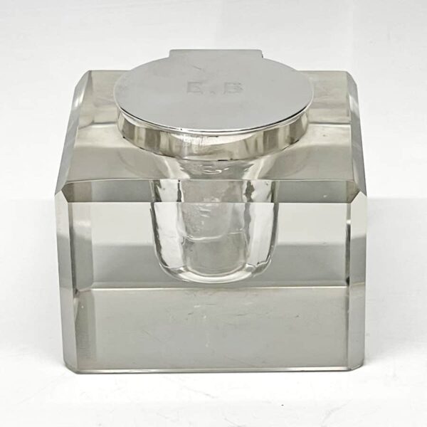 Hallmarked-silver-inkwell-Birmingham-1907-1 Hallmarked Silver Inkwell Birmingham 1907