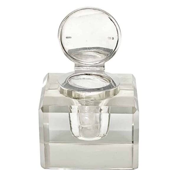 Hallmarked-silver-inkwell-Birmingham-1907 Hallmarked Silver Inkwell Birmingham 1907