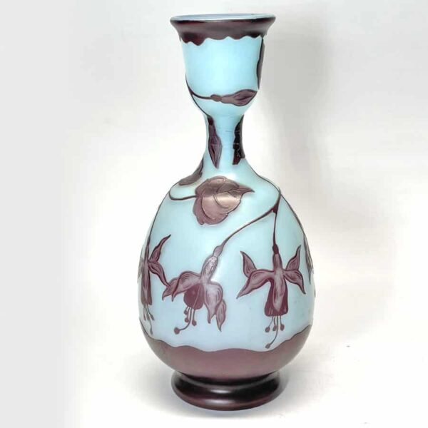 Loetz Fuchsia Cameo Glass Vase Signed Velez C1900 - Clyde on 4th