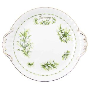 Royal Albert January Large Cake Plate Flowers Of The Month