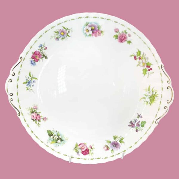 Royal Albert  Large Cake Plate Flowers Of The Month