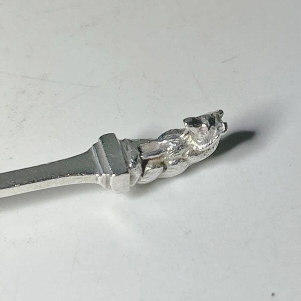 Silver-hallmarked-fox-finial-spoon-Birmingham-1932-2 Silver Hallmarked Fox Finial Spoon Birmingham 1932