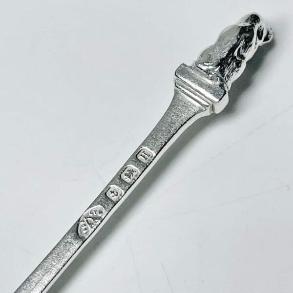 Silver-hallmarked-fox-finial-spoon-Birmingham-1932-4 Silver Hallmarked Fox Finial Spoon Birmingham 1932