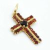 18ct Gold Garnet Crucifix Pendant