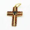 18ct Gold Garnet Crucifix Pendant