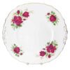Colclough Red Tea Rose Tea Cake Plate  7981
